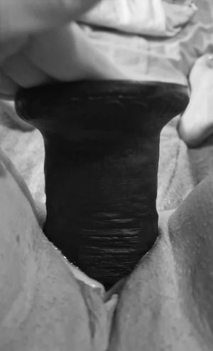 Girlfriends pussy being stretched in both directions