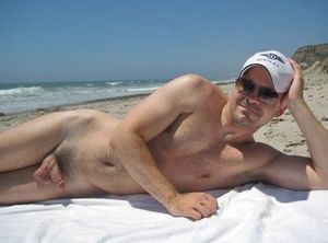 Naked men on the beach