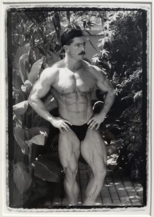FRAMED B&W ART PHOTO MALE MAN NUDE MUSCLE