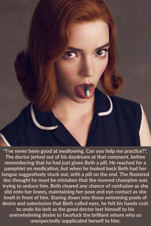 Beth Harmon (Anya Taylor-Joy) with a Slutty Queen's Gambit