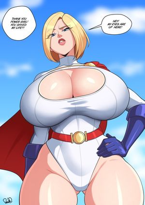 Powergirl caught you staring.