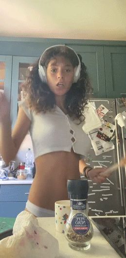 Flawless teen making dinner