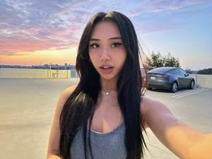 sunset on a parking garage