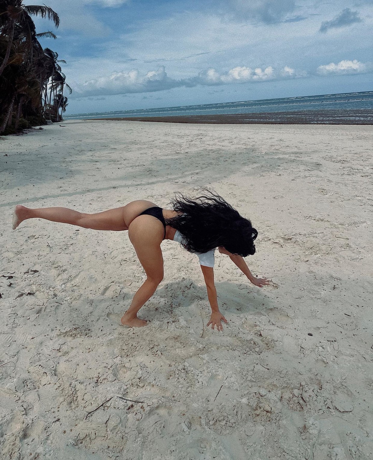Doing some cartwheeling.