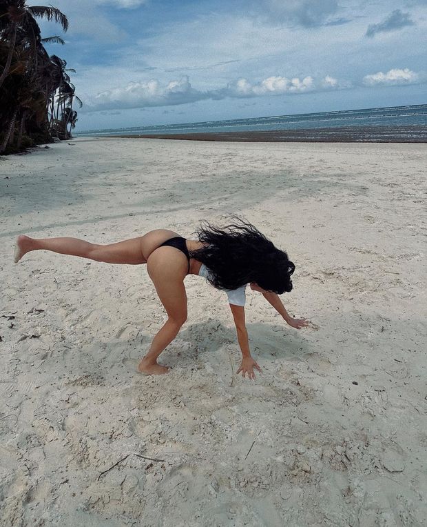 Doing some cartwheeling.