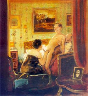 She persuades a neighbor to receive her husband's orgasm. Georges Delfau