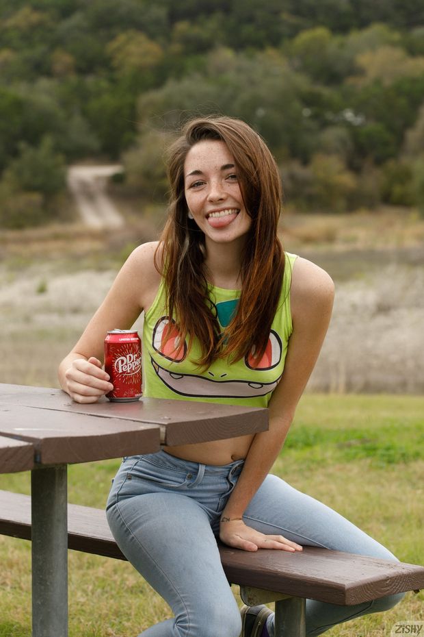 Freckled brunette non nude