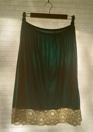 My Vassarette Green Christmas Slip.