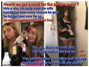 Sissified by my bully, I'm made to serve whomever he wants