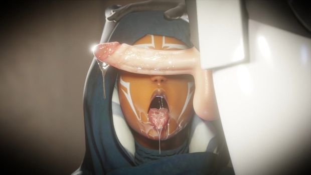 Ahsoka playing with a stormtrooper's dick