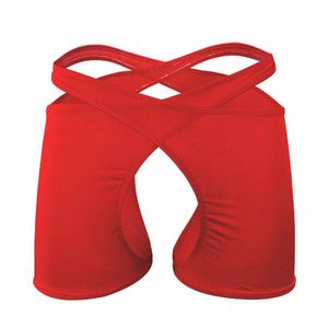 Sexy Cross Crotchless Shorts Athletic Supporter Thong Trunks Underwear
