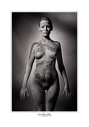 Nude woman, dirty