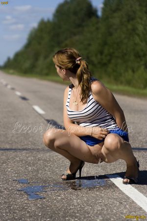 Peeing on the road
