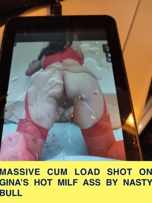 A NICE LOAD SHOT ON GINA'S HOT ASS