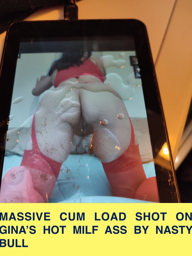 A NICE LOAD SHOT ON GINA'S HOT ASS