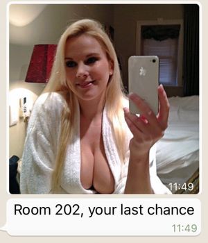 Cheating at her 'conference'.