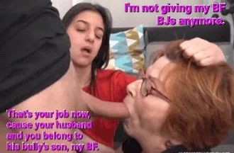 GF of my husband's teen bully make me give all his blowjobs.