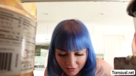 Slutty babe gets pussy fucked by TS stepsis and her boyfie