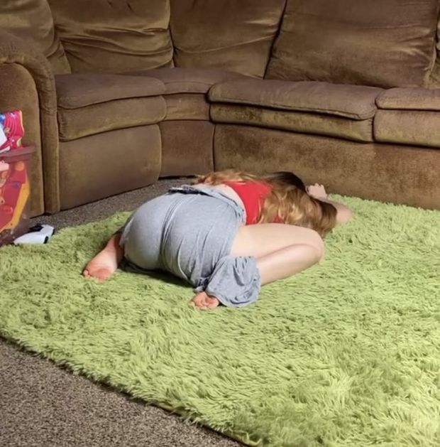 practicing yoga for daddy