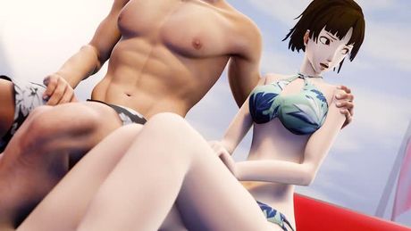 Makoto and Ann enjoying summer vacation