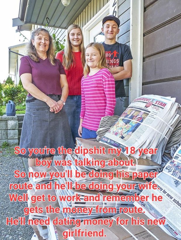 I tried to talk to my bully's grandmother, she thinks my situation is hilarious and makes me do her son's paper route