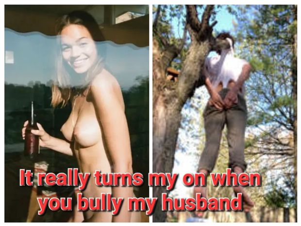 My bully brutalized me and hung me in a tree by a wedgie, now he's inside with my wife ans she's enjoying it.