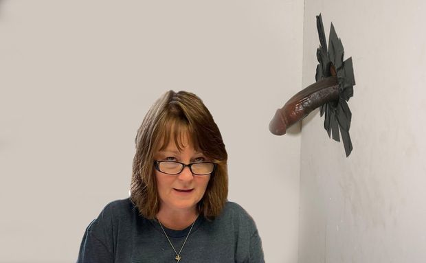 SUCK THAT BLACK COCK DEEP AND DRY YOU FUCKIN WHORE
