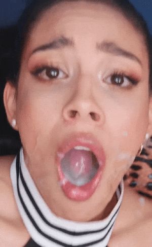 Getting fucked with a mouthful of cum.