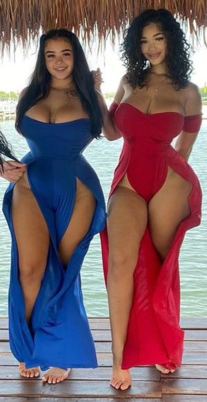 Lexie & Val red & blue dresses