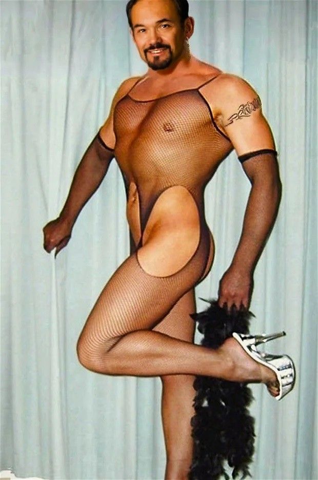 Bodystocking, Heels, Boa - Ready to Party!