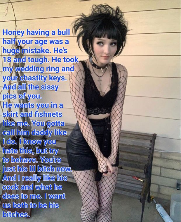 Wife's teen bull takes over. Takes my chastity keys and feminizes me. Owns us both.