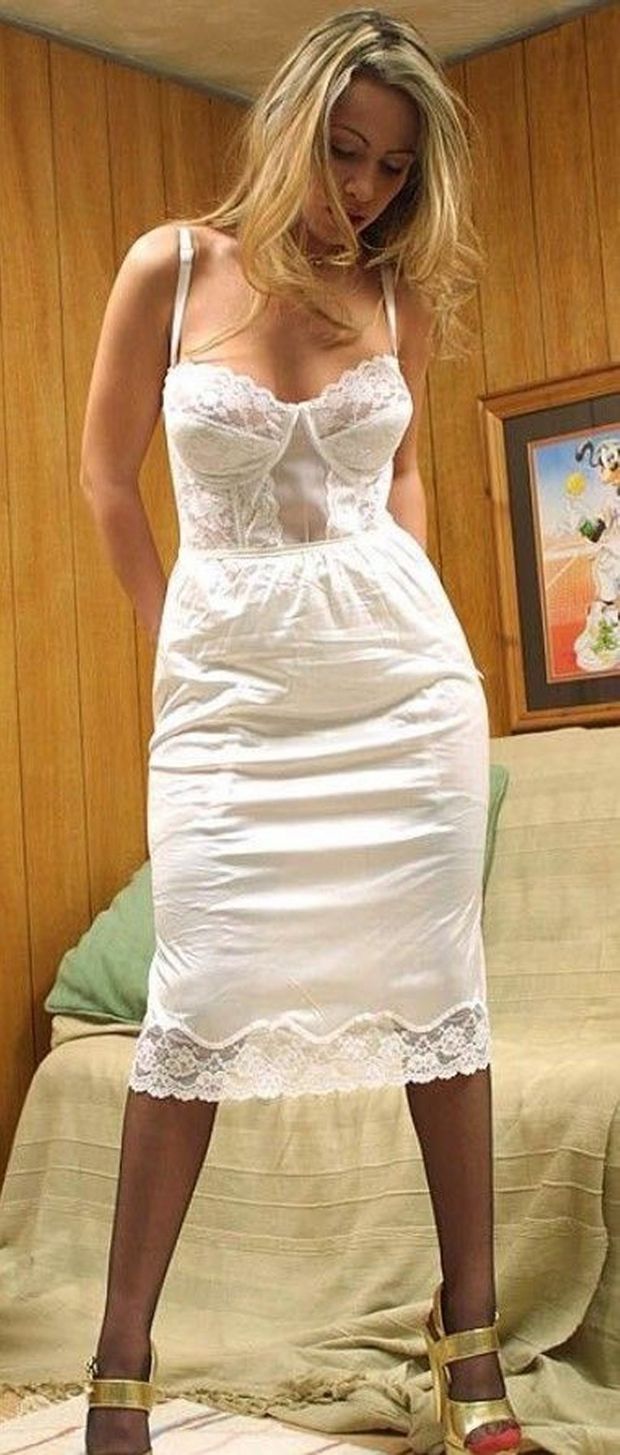 Gorgeous Lady, Lacy Slip!
