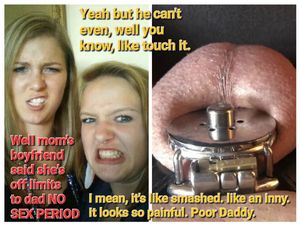 Bully shows daughters my new inverted chastity. They find out not only is my wife off limits, but I can't even touch my cock.
