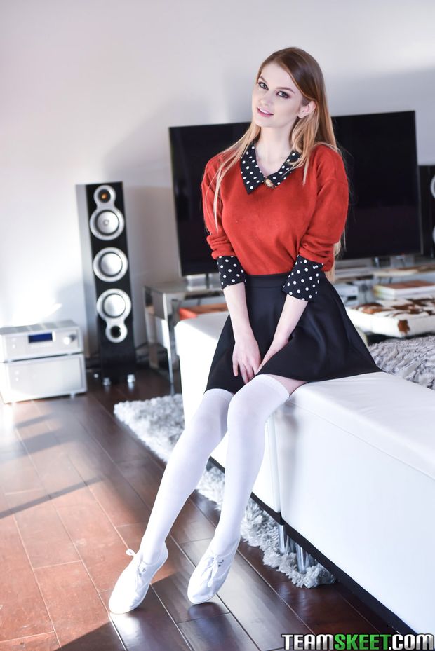 innocent teen in thigh highs