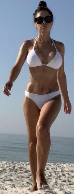 White bikini beach babe