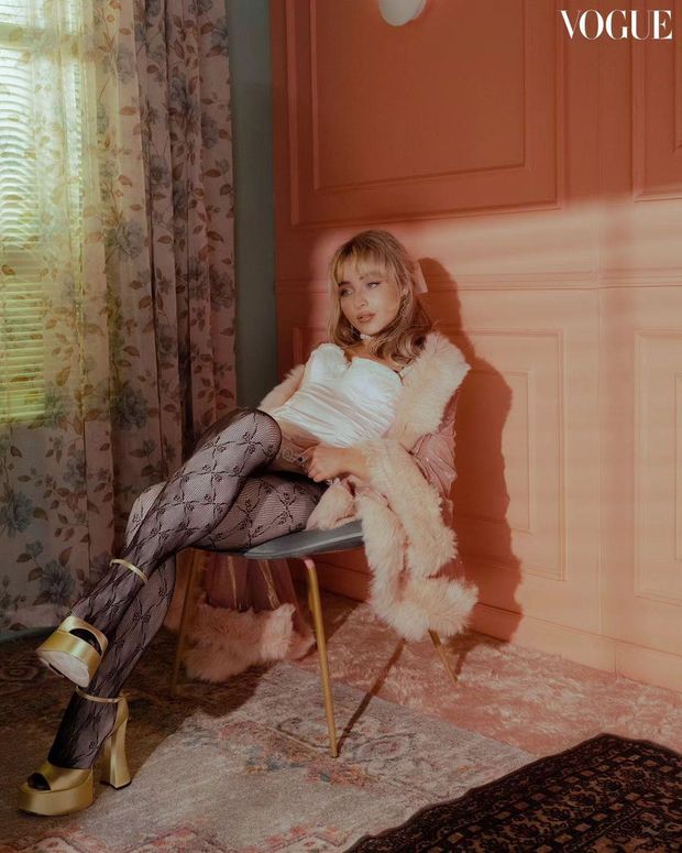 sabrina in lace fishnets