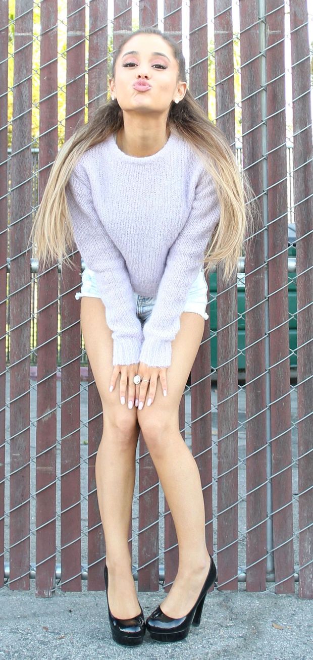 ariana in patent pumps