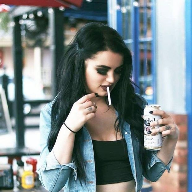 Paige smoking