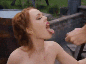 Hot redhead babe Ella Hughes huge loads facial cumshots