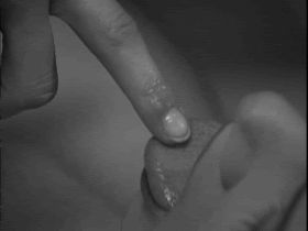 slide finger over tongue in warm mouth