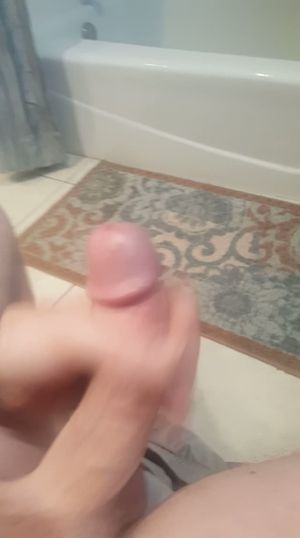 Jacking off a beautiful white cock