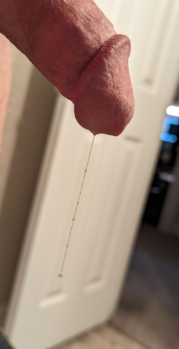 Precum Dripping for you. Like, comment and share if you'd like a taste!