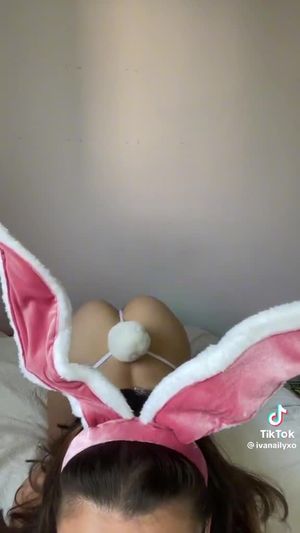 Bunny showing off her ass