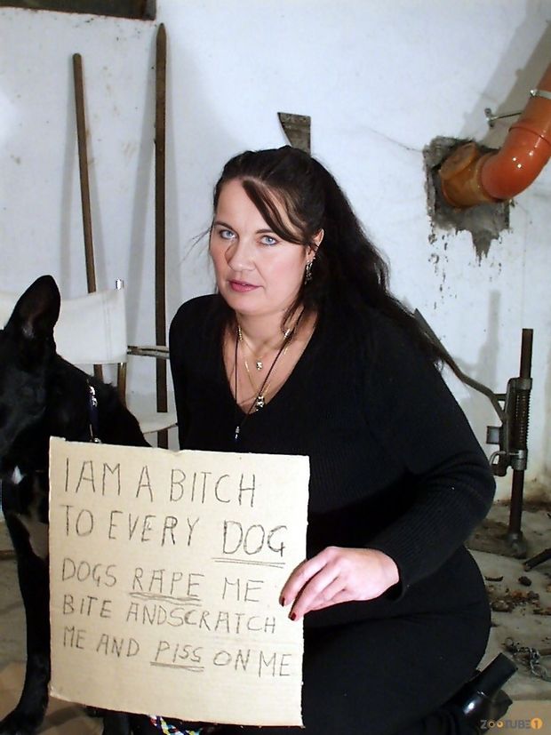 Dutch Celeb Dione de Graaff advertises with Dog SEX Work.