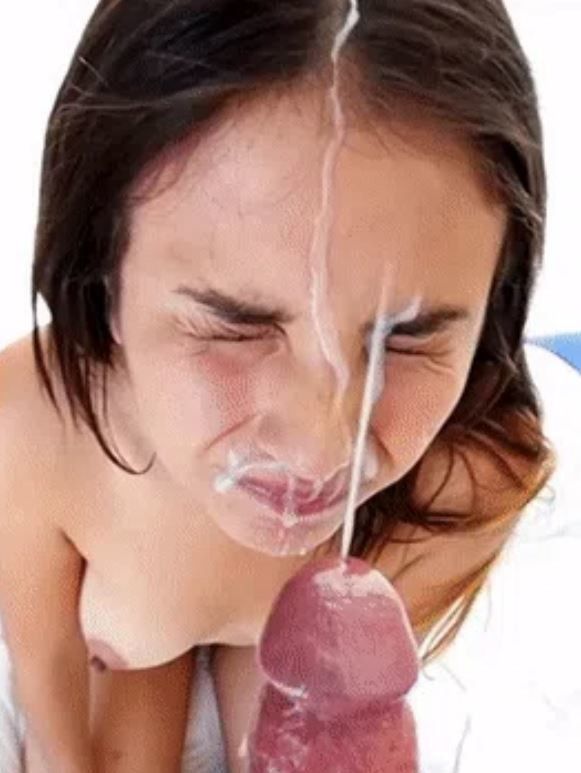 Poor little slut gets facial