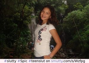Slutty lil Spic teen slut poses outdoors