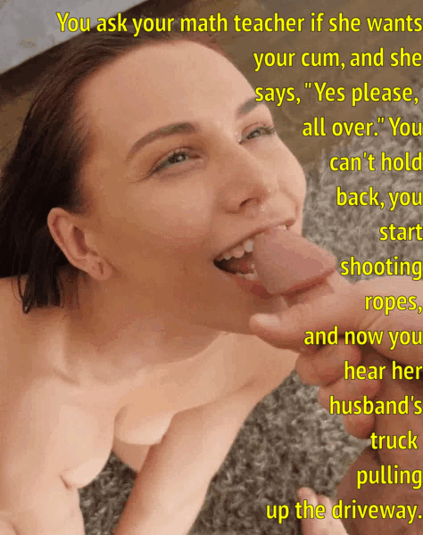 Unloading your cum onto your cheating teacher's gorgeous face