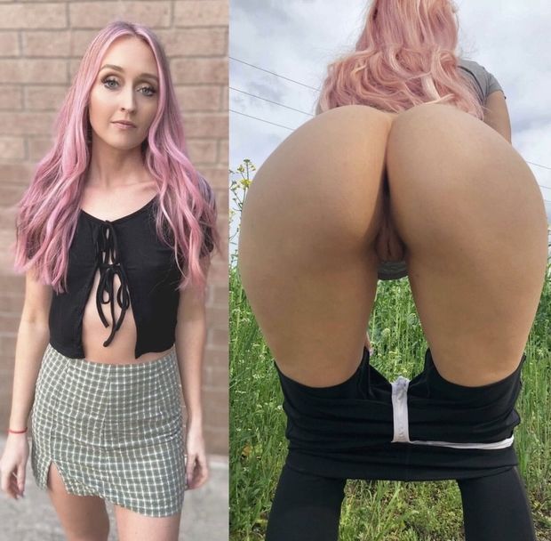 Sexy Pink haired teen with a nice pussy and ass