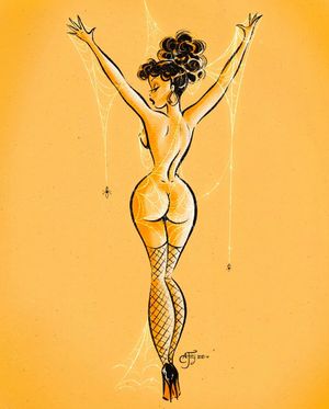 Spiderwebs ~ Mid Century Pin Up