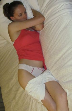 Whelp, she’s wearing panties. For now.